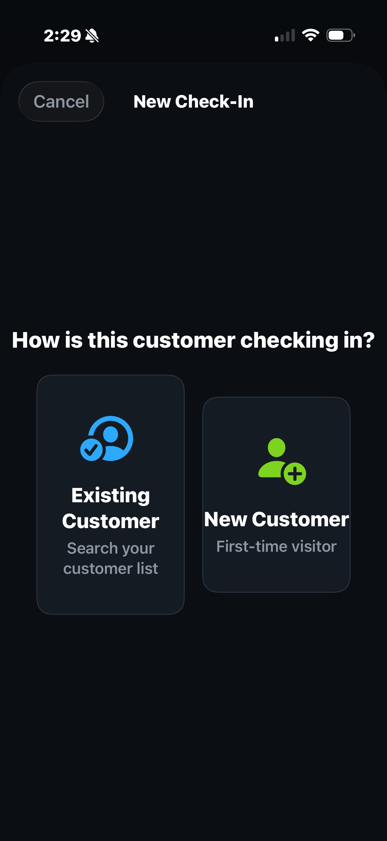 Trail Hits Hub drop-in check-in on iPhone: log every walk-in visit even when the counter is busy
